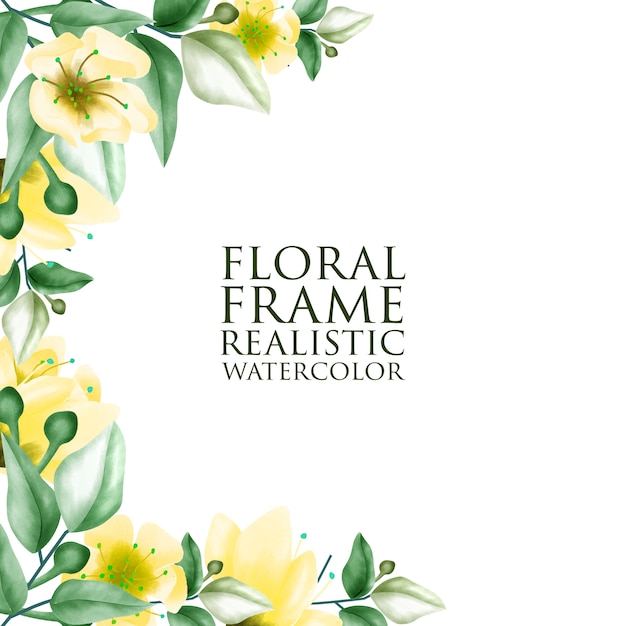 Vector watercolor floral ornament frame background