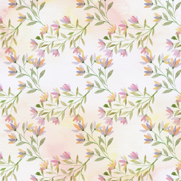 Watercolor floral pattern background