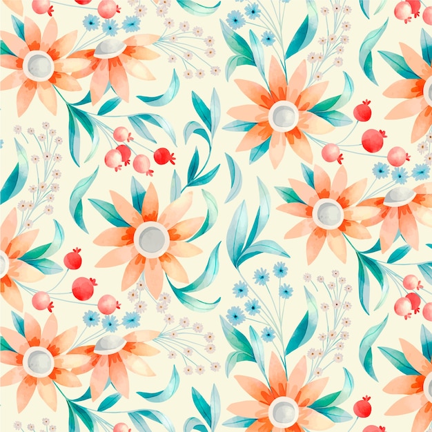 Watercolor floral pattern design