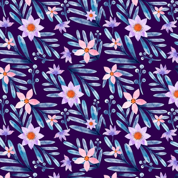 Vector watercolor floral pattern design