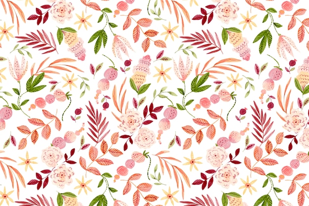 수채화 꽃 패턴 디자인