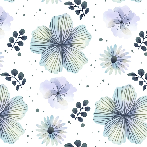 Vector watercolor floral pattern