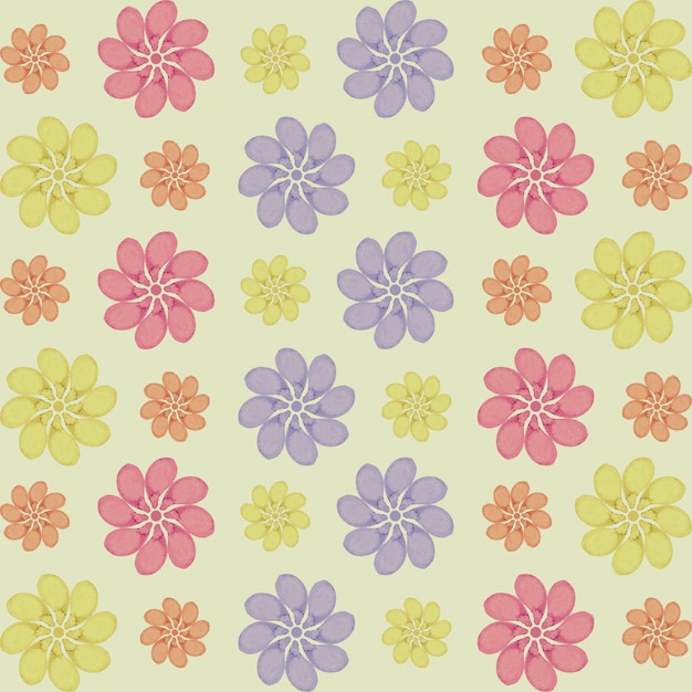 Vector watercolor floral pattern