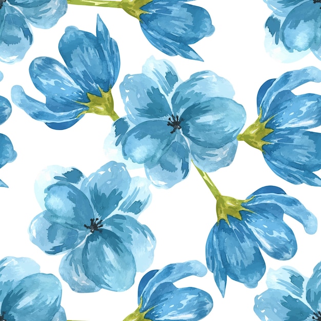 Watercolor Floral Seamless Pattern Background