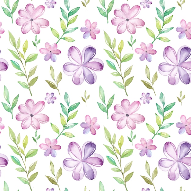 Watercolor floral seamless pattern