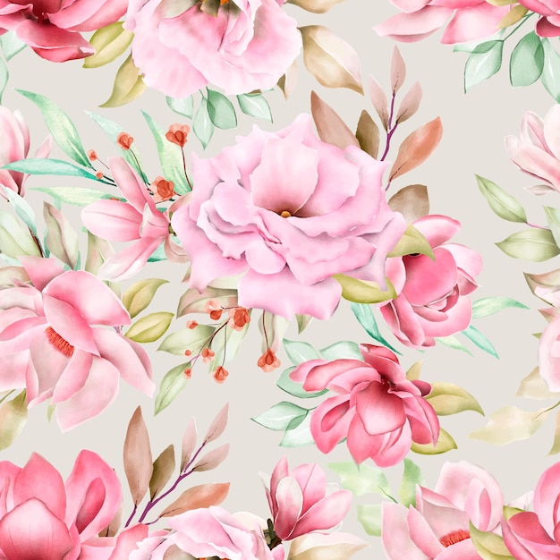 Watercolor floral seamless pattern