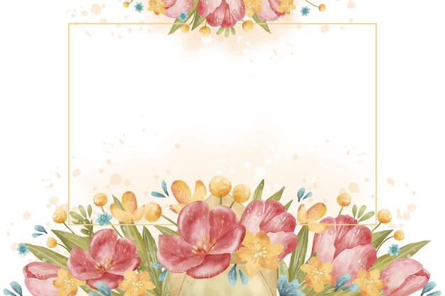 Watercolor floral spring background