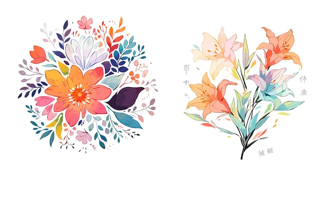 Watercolor floral vector design