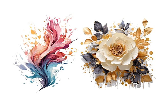 Watercolor floral vector design