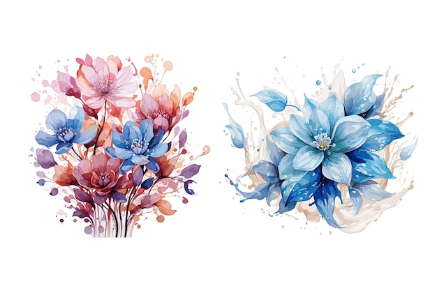 Watercolor floral vector design