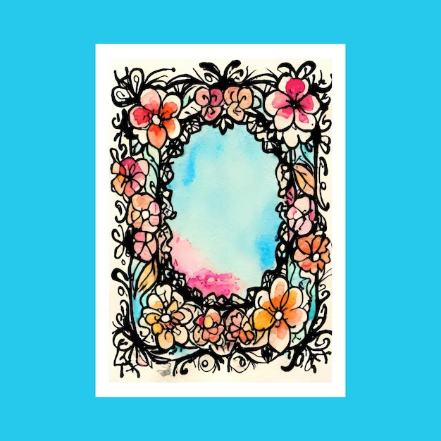 Watercolor floral victorian painting