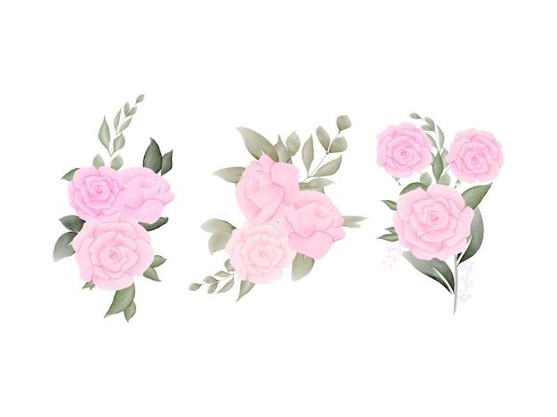 Vector watercolor floral  for wedding card set