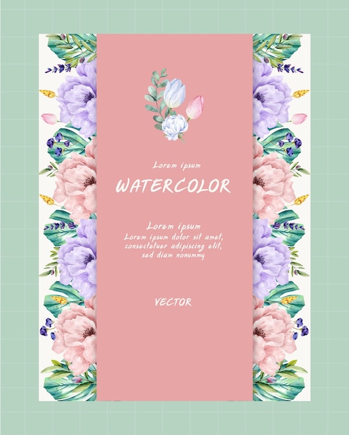 Watercolor floral wedding card