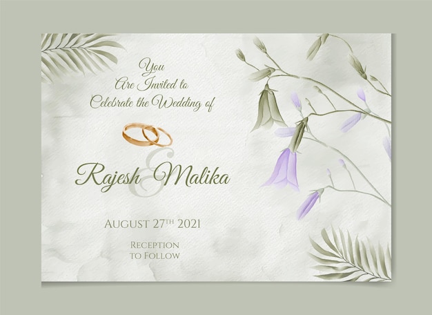 Watercolor Floral wedding invitation card background Engagement invitation template theme