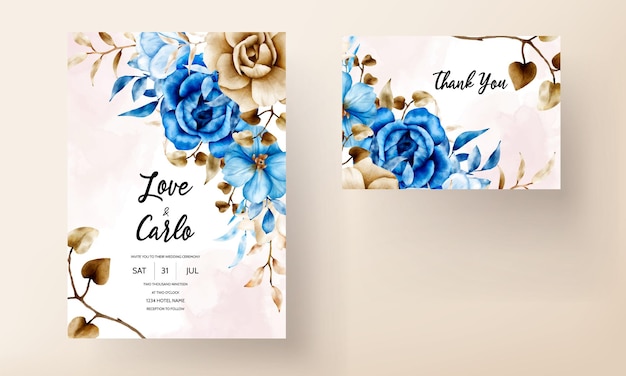 watercolor floral wedding invitation card design