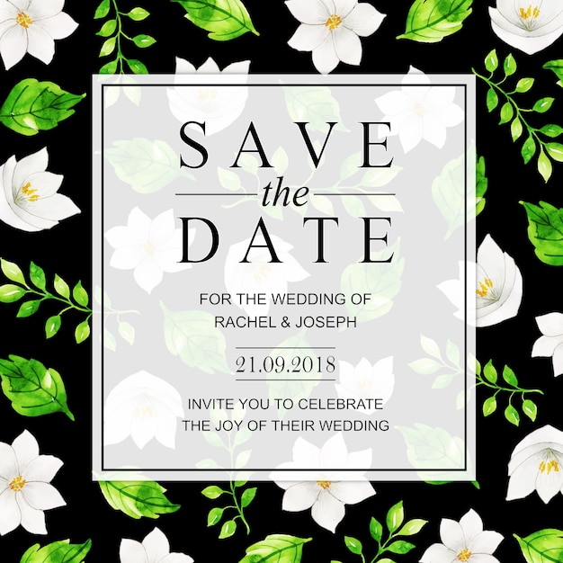 Watercolor Floral Wedding Invitation Card