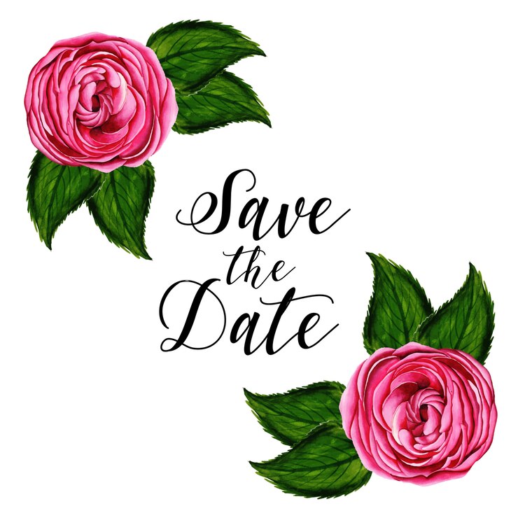 Vector watercolor floral wedding invitation card