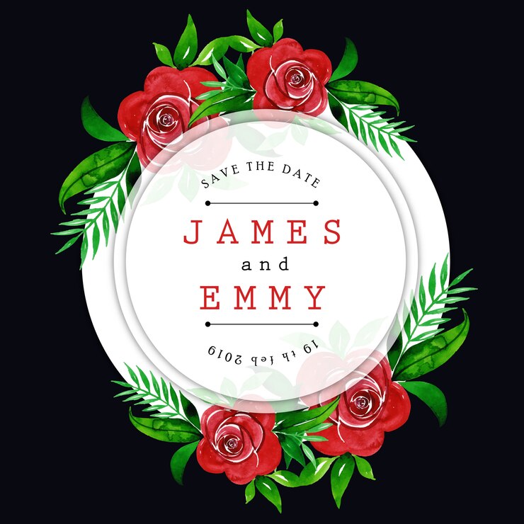 Watercolor Floral Wedding Invitation