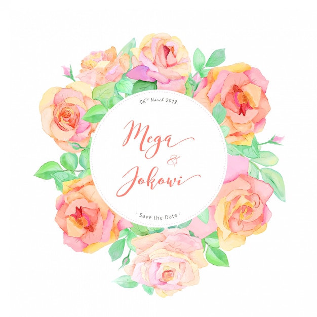 watercolor Floral wedding invitation