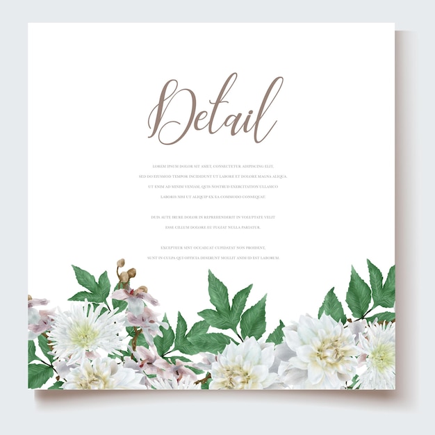 Watercolor floral wedding invitation