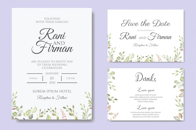 Watercolor floral wedding invitation