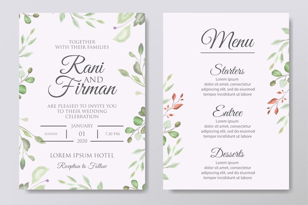 Watercolor floral wedding invitation