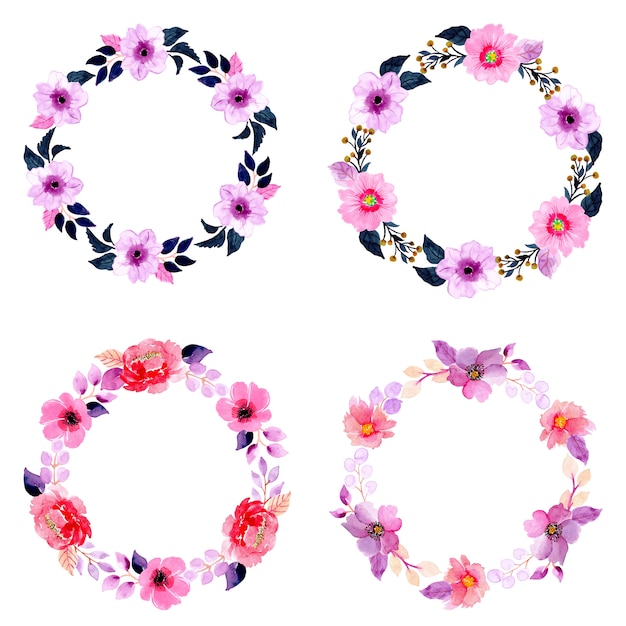 watercolor floral wreath collection