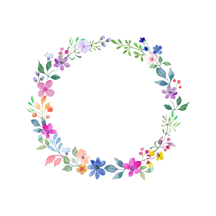 Vector watercolor floral wreath hand drawn illustration vector eps