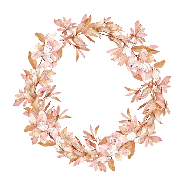 Watercolor floral wreath