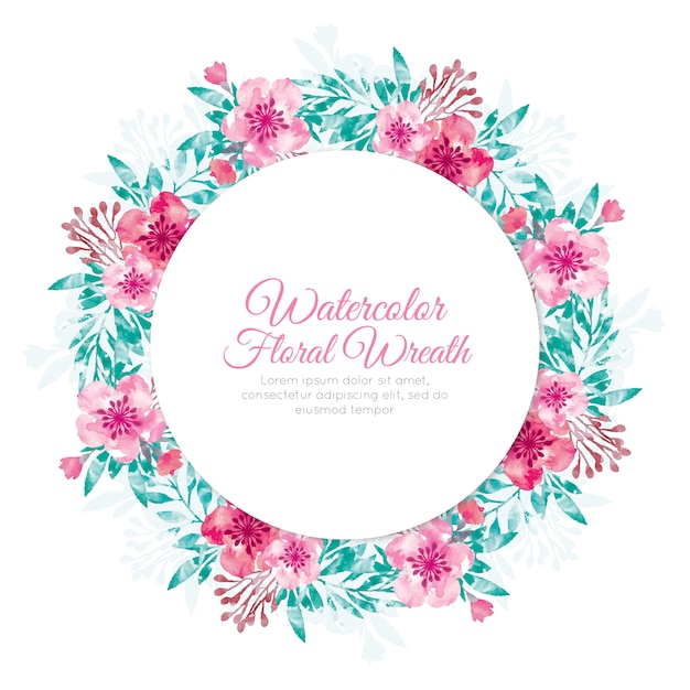 Vector watercolor floral wreath