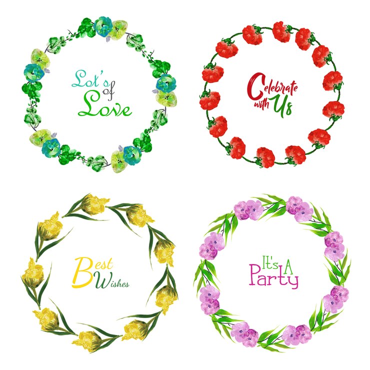 Vector  watercolor floral wreath