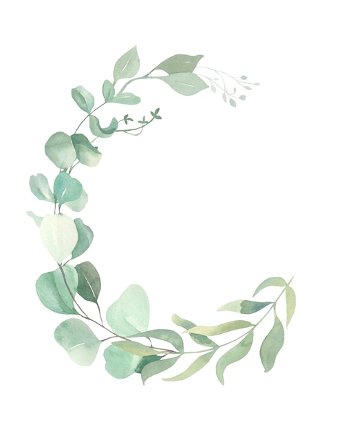 Vector watercolor floral  wreath.