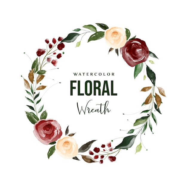 Vector watercolor floral wreath