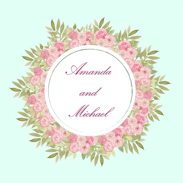 Watercolor floral wreath