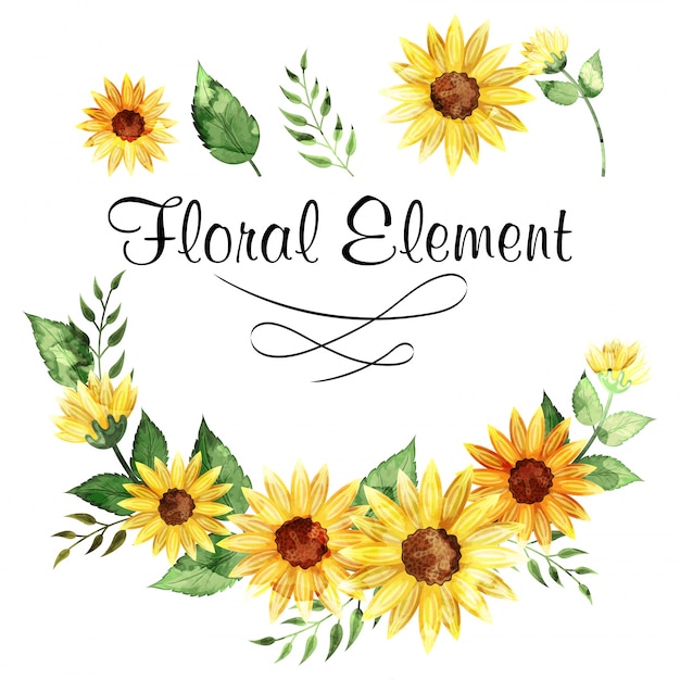 Watercolor florals decorated, beautiful frames with space for your text.