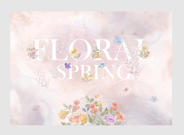 watercolor flower background design collection