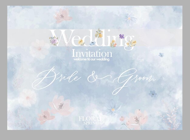 Vector watercolor flower background design collection