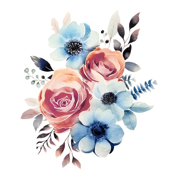 watercolor flower bouquet clipart