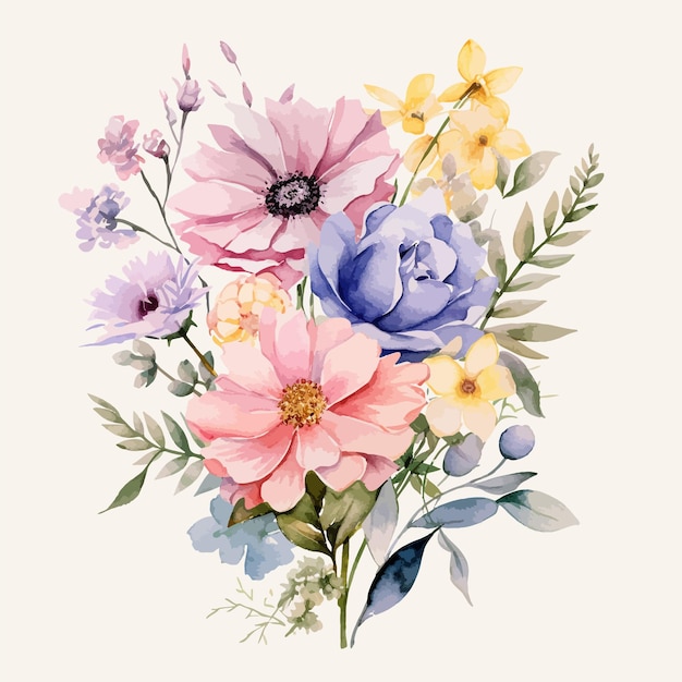 Watercolor Flower Bouquet