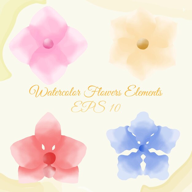 watercolor flower elements, suitable for brand, and others. eps 10