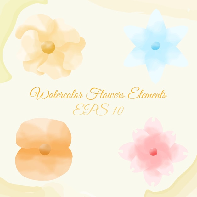 watercolor flower elements, suitable for holidays cards, and others. eps 10