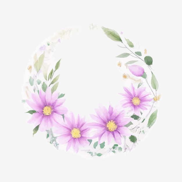 Watercolor flower frame background