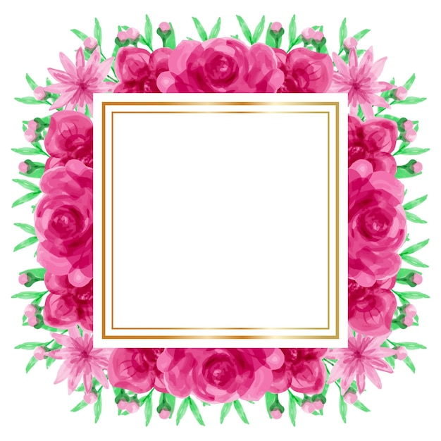 Watercolor flower frame background