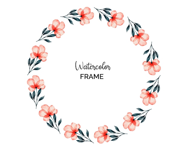 Watercolor flower frame design