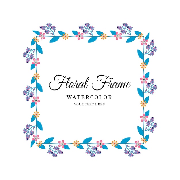 Watercolor flower frame design