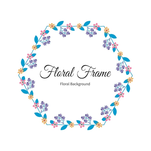 Watercolor flower frame design