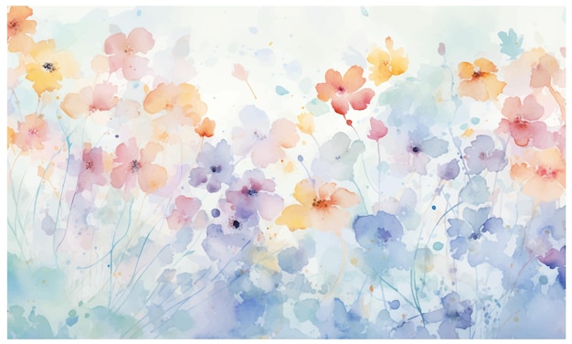 Watercolor flower painting vector