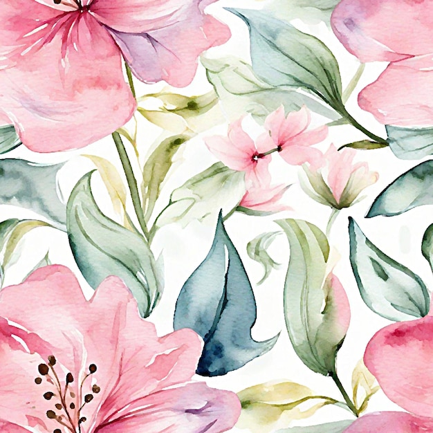 Vector watercolor flower pattern vector art graphics background