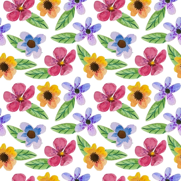 Premium Vector | Watercolor flower pattern