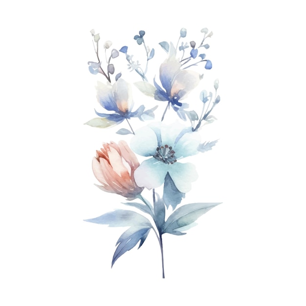 Watercolor Flower Plant Illustration